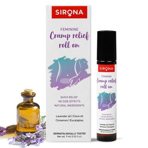 Sirona feminine period cramp relief roll-on , quick natural relief with natural ingredients